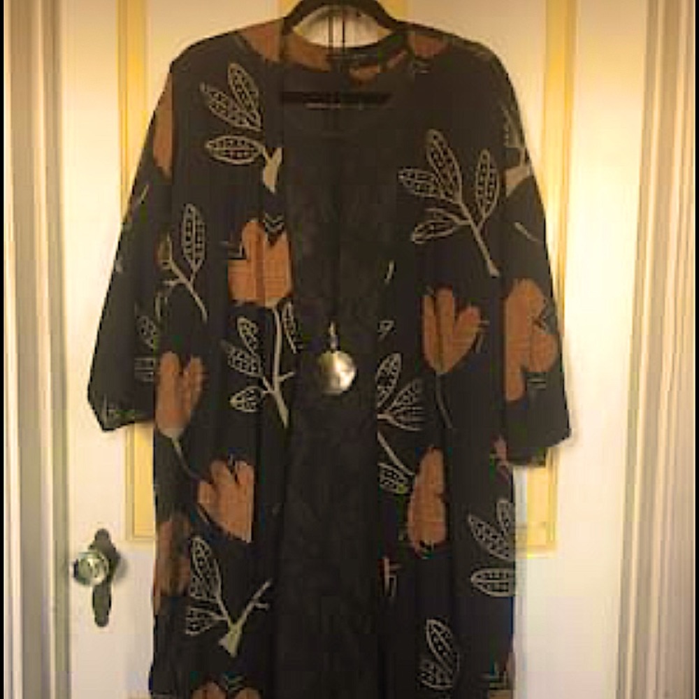 Gudrun Sjoden Kimono, Very Roomy Small, EUC, Print
